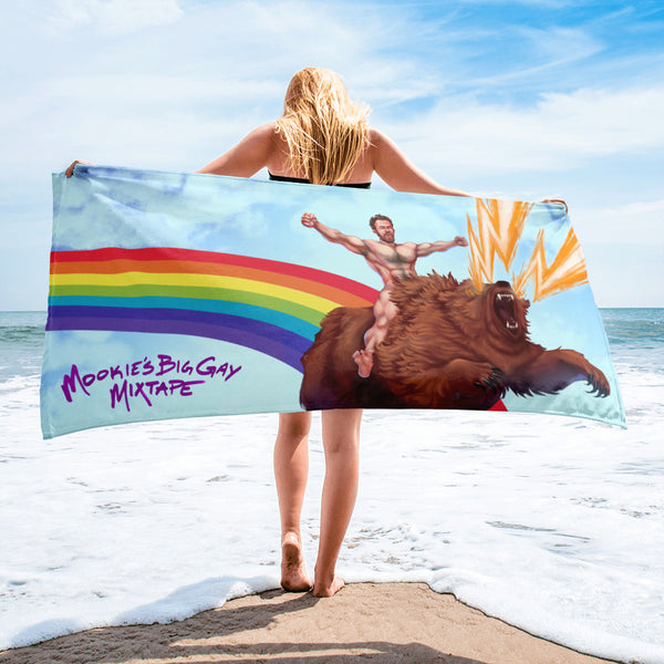 Mookie's Big Gay Beach Towel (Print on Demand)